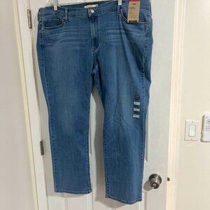 Women's Size 24W Levi's Classic Straight Leg Denim Blue Jeans